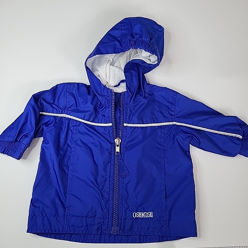 OSHKOSH - Hooded Windbreaker Jacket Full Zip Size 3-6mo Blue